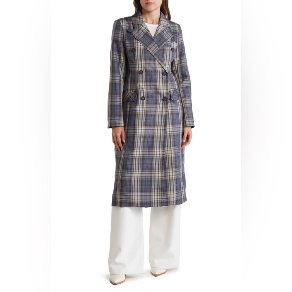 Avec Les Filles Plaid Duster Trench Coat. NWOT